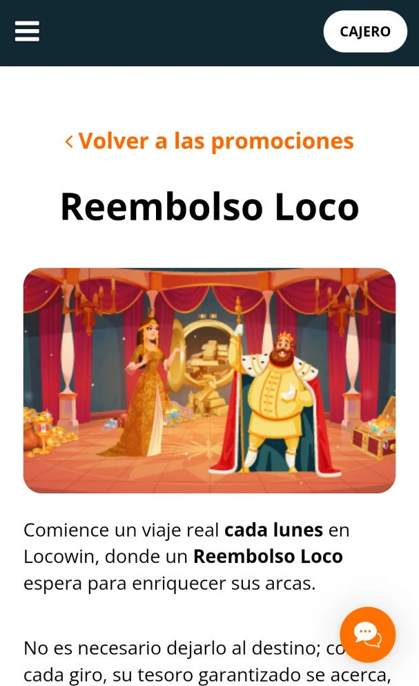 Promoción Reembolso Loco en la app Locowin