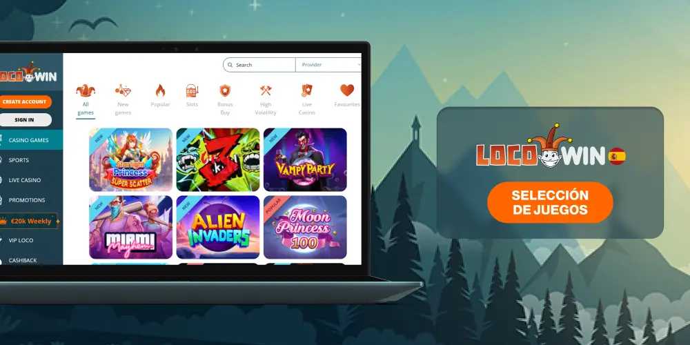 Selección de juegos de casino en Locowin para los españoles
